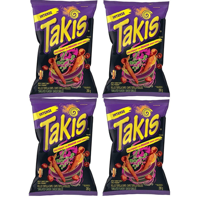 Takis Dragon Sweet Chili Rolled Tortilla Chips, 280g/9.8oz, 4 BAGS