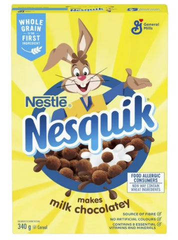 Nesquik Chocolate Breakfast Cereal, Whole Grains and Fibre, 340g