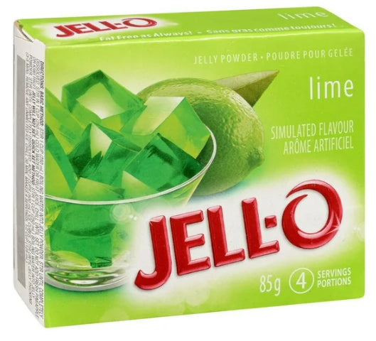 Jell-O Lime Jelly Powder, Gelatin Mix, 85g