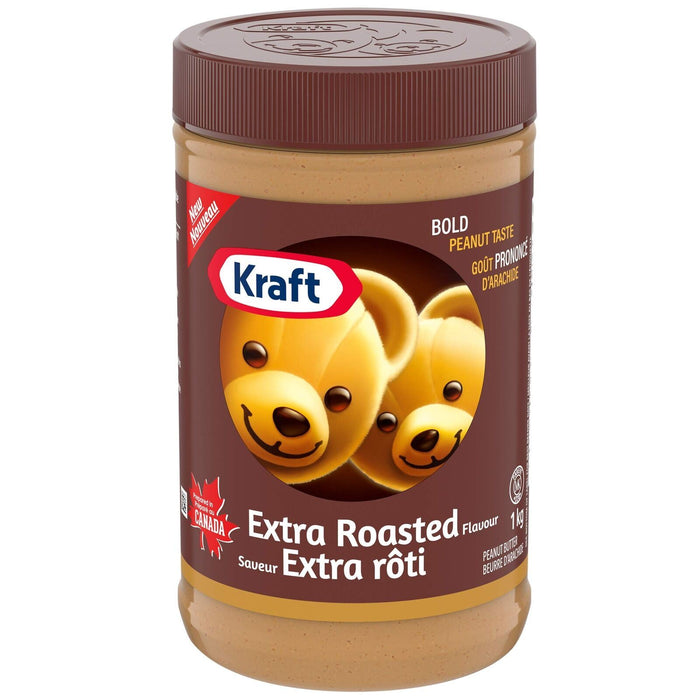 Kraft Extra Roasted Peanut Butter, 1kg/2.2 lbs {Canadian Product}