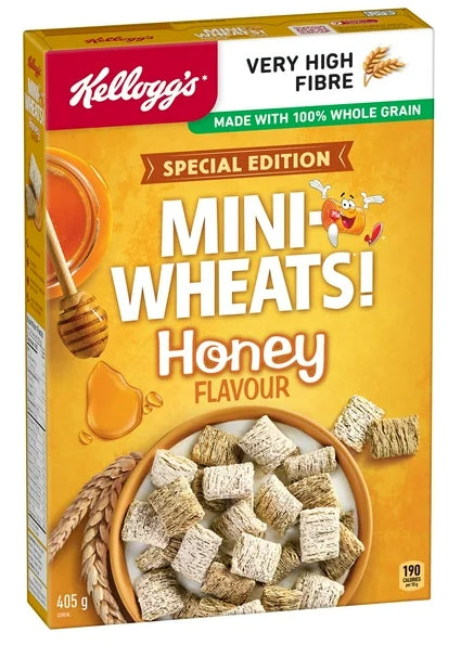 Kellogg's Mini Wheats Honey Cereal, 405g