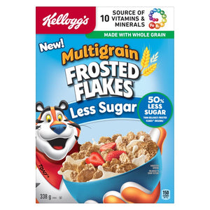 Kelloggs Frosted Flakes Cereal Multigrain Less Sugar, 338g