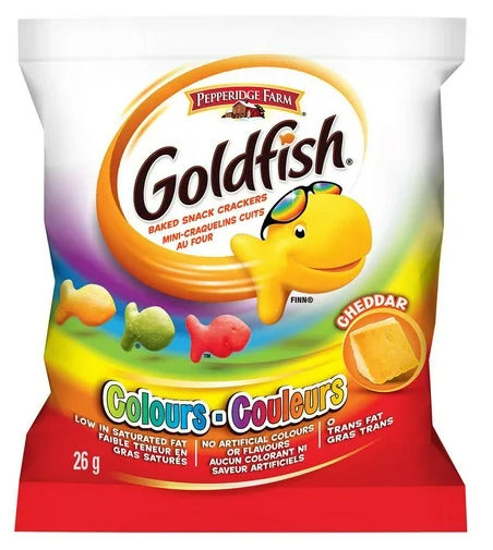 Goldfish Colors Cheddar Crackers Snack Packs, 6 x 26g, 156g