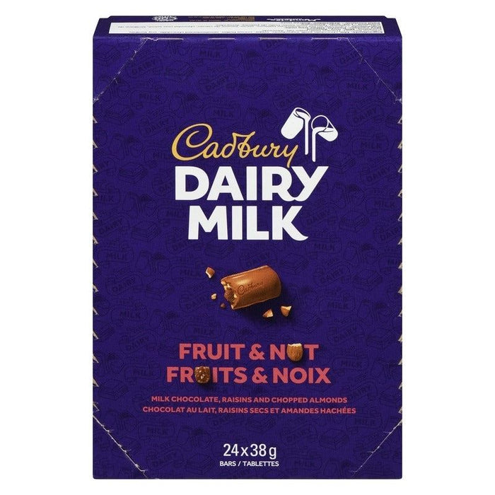 Cadbury Dairy Milk Fruit and Nut Chocolate Bars Case, 24x38g