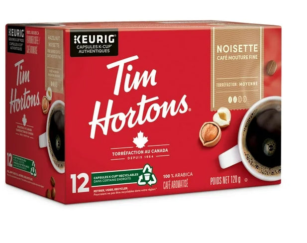 Tim Hortons Hazelnut Light Medium Roast Coffee, Keurig K-Cups, 12ct, 120g