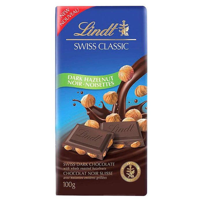 Lindt Swiss Classic Dark Hazelnut Chocolate, 100g