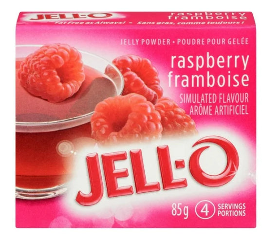 Jell-O Raspberry Jelly Powder, Gelatin Mix, 85g