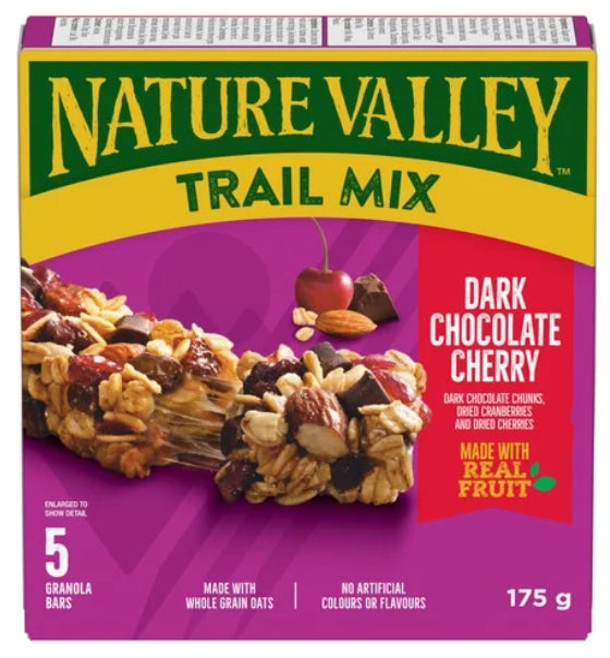 Nature Valley Chewy Trail Mix Granola Bars, Dark Chocolate Cherry, 5 bars x 35g, 175g
