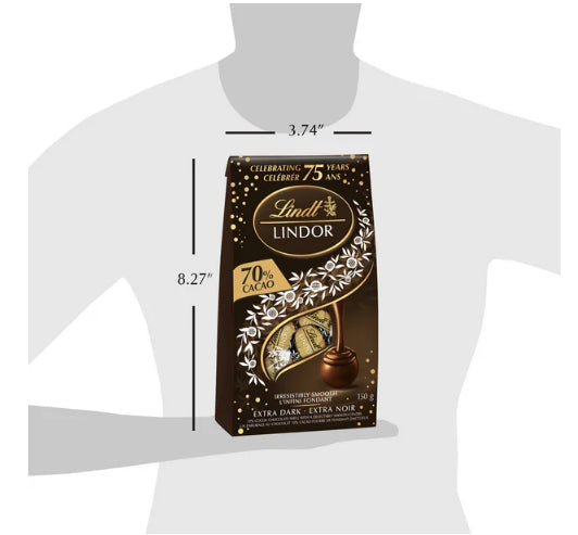 Lindt LINDOR 70% Cacao Dark Chocolate Truffles, 150g