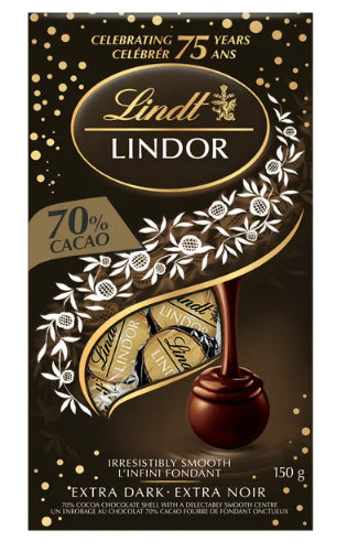 Lindt LINDOR 70% Cacao Dark Chocolate Truffles, 150g