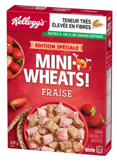 Kellogg's Mini-Wheats Strawberry Flavor Cereal, 439g