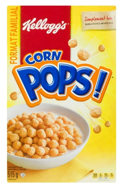 Kellogg's Canadian Corn Pops Cereal, Family Size, 515g