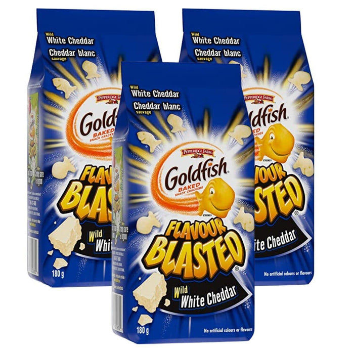 Goldfish Flavor Blasted Wild White Cheddar Crackers, 180g/6.3oz, 3 BAGS