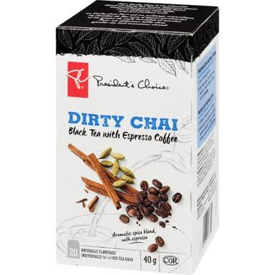 PC Dirty Chai Black Tea Plus Espresso Coffee, 20ct, 40g