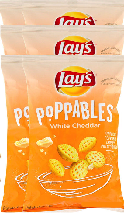 Lay's Poppables White Cheddar Poppable Crispy Potato Bites 130g Each 6 Bags