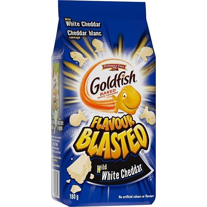 Goldfish Flavor Blasted Wild White Cheddar Crackers, 180g/6.3oz, 4 BAGS