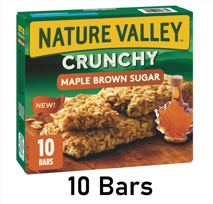 Nature Valley Crunchy Maple Brown Sugar Granola Bars, 10 Count, 210g/7.4oz Box