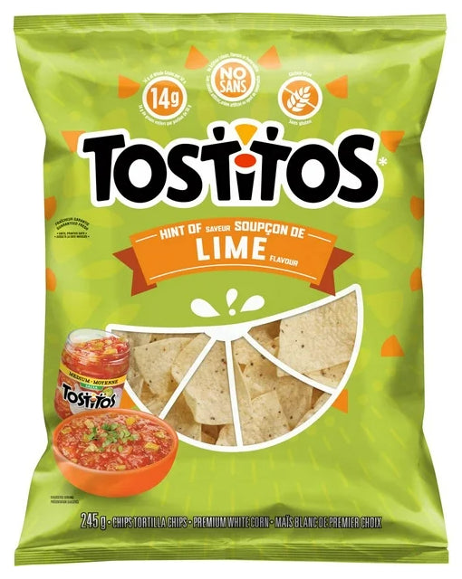 Tostitos Hint of Lime Flavor Tortilla Chips, 245g