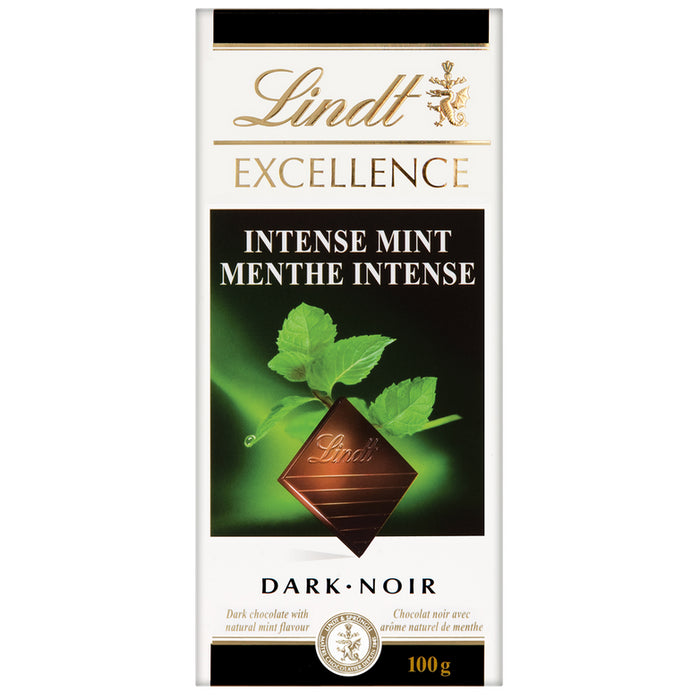 Lindt Excellence Intense Mint Dark Chocolate Bar, 100g/3.5oz