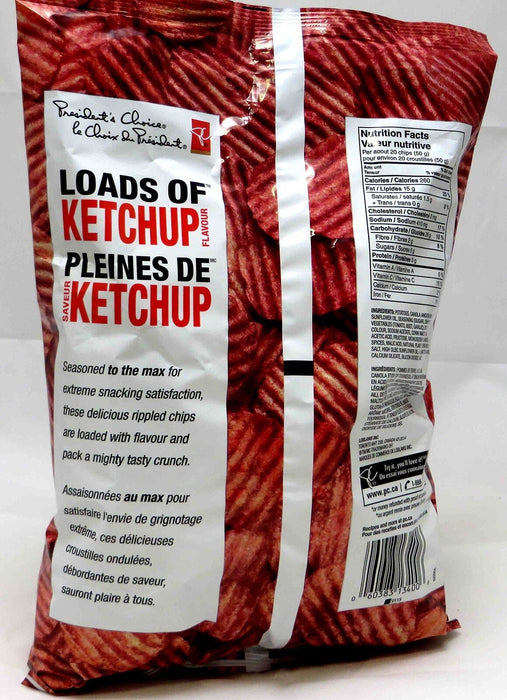 President's Choice Potato Chips, Loads of Ketchup, 200 Grams/7.05oz 3 BAGS