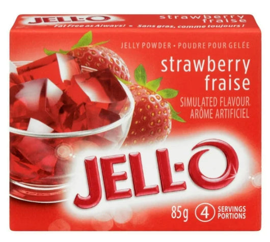 Jell-O Strawberry Jelly Powder, Gelatin Mix, 85g