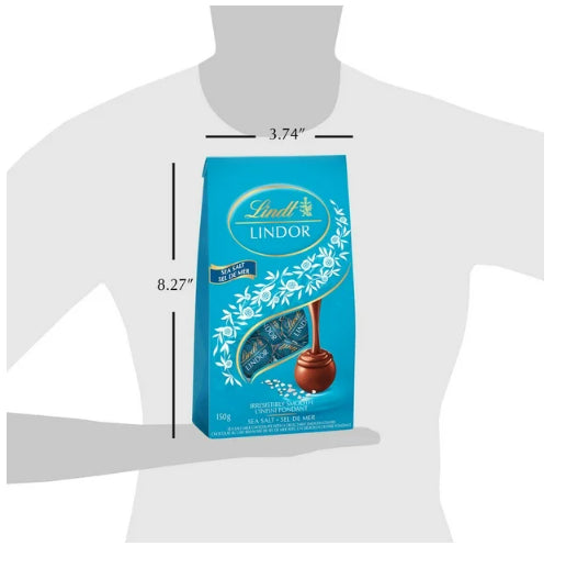 Lindt LINDOR Sea Salt Milk Chocolate Truffles, 150g Bag