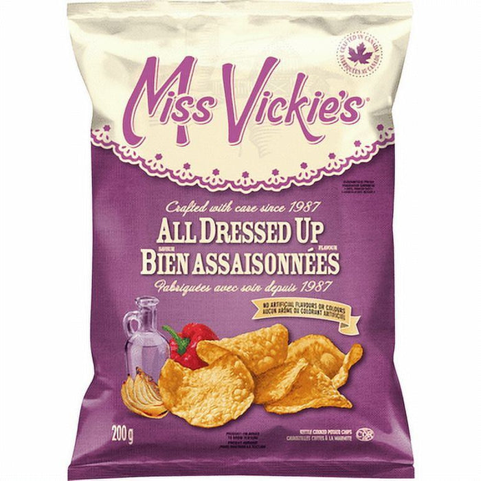 Miss Vickie's All Dressed Up Kettle Cooked Potato Chips, 200g/7 oz Bag - CanadaGrocery