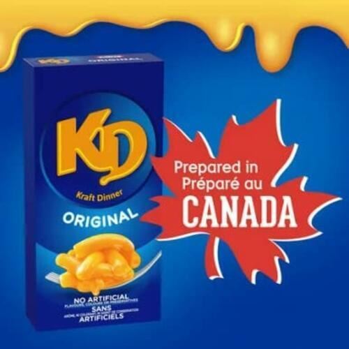 Kraft Dinner, Original Macaroni & Cheese 225g/7.6oz 12 BOXES (Canadian Product)