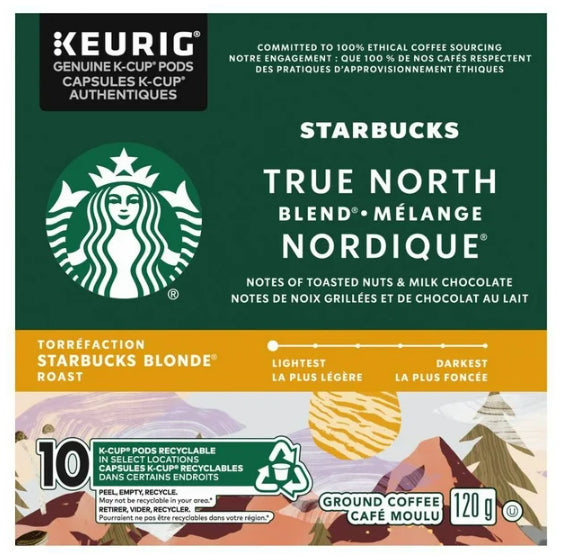 Starbucks Coffee Pods True North Blend 10 K-Cups 120 g