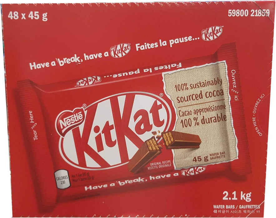 Nestle KitKat Chocolate Bars Made With Higher Quality Canadian Chocolate 48ct