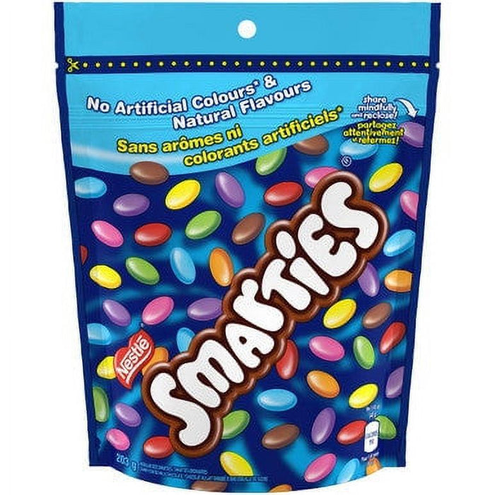 Nestle Smartie's Resealable Chocolate Candy Bag, 203g/7.2oz Each 3 Bags