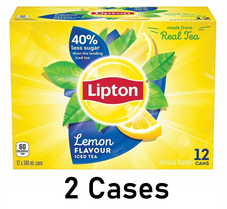 Lipton Lemon Iced Tea 340 ml Each 2 Cases (24 Cans)