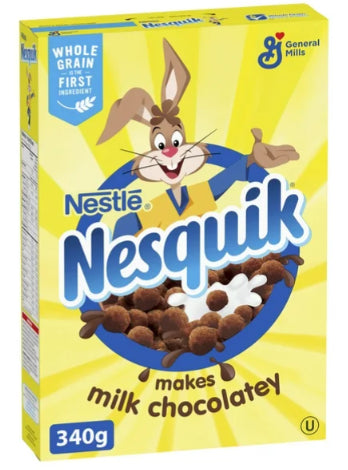 Nesquik Chocolate Breakfast Cereal, Whole Grains and Fibre, 340g