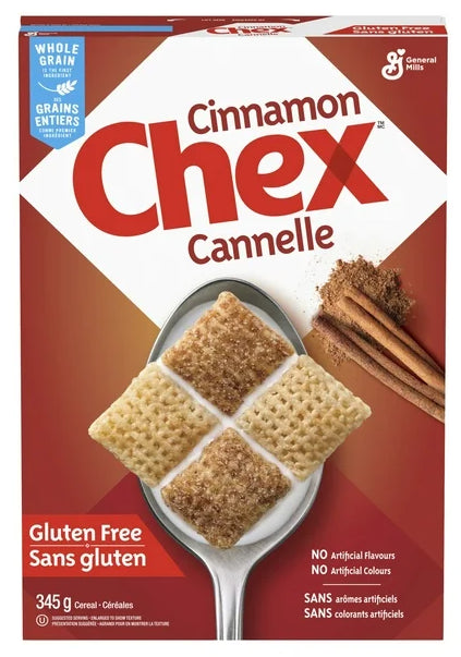 Cinnamon Chex Breakfast Cereal, Gluten Free, Whole Grains, 345g