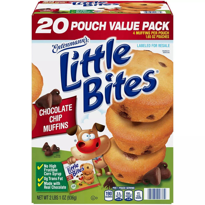 Entenmann's Little Bites Chocolate Chip Muffins, 3 Boxes (20pk Each Box)