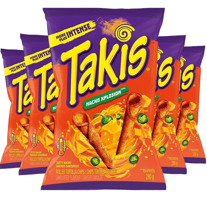 Takis Zesty Nacho Cheese Rolled Tortilla Chips 280g/9.8oz, 5 BAGS