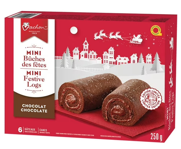 Vachon Mini Festive Logs Chocolate Cakes, 250g