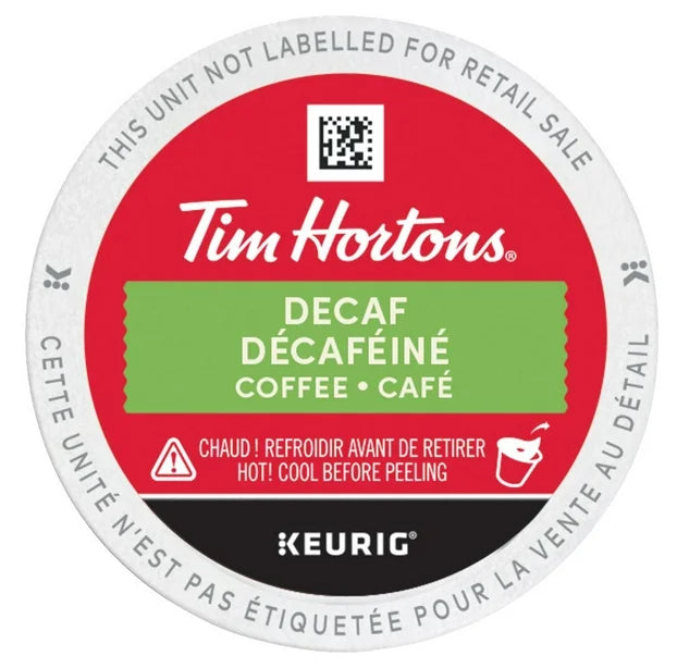 Tim Hortons Medium Roast Decaffeinated Coffee, 12ct, 126g