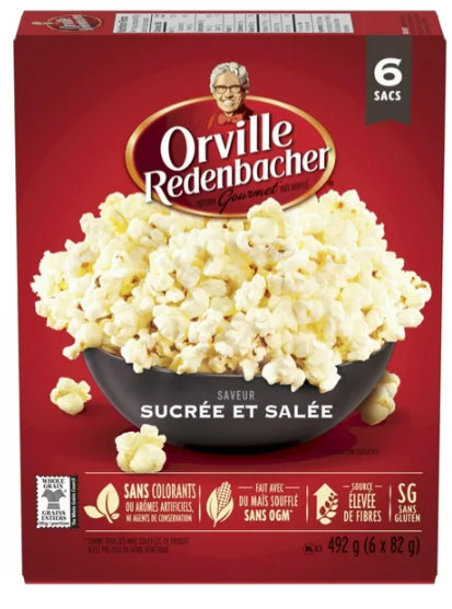 Orville Redenbacher Sweet & Salty Kettlecorn Microwave Popcorn, 6x 82g, 492g