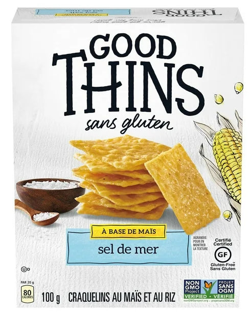 Good Thins, Sea Salt, Gluten Free Corn Crackers, 100g