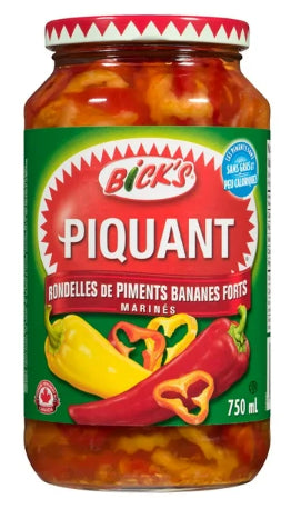 Bick's Pickled Hot Banana Pepper Rings, 750 mL