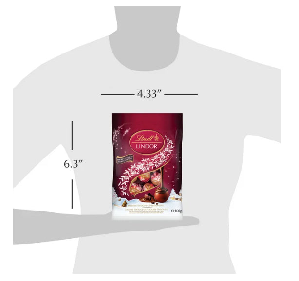 Lindt LINDOR Double Chocolate Mini Balls, 100g, Christmas Chocolates