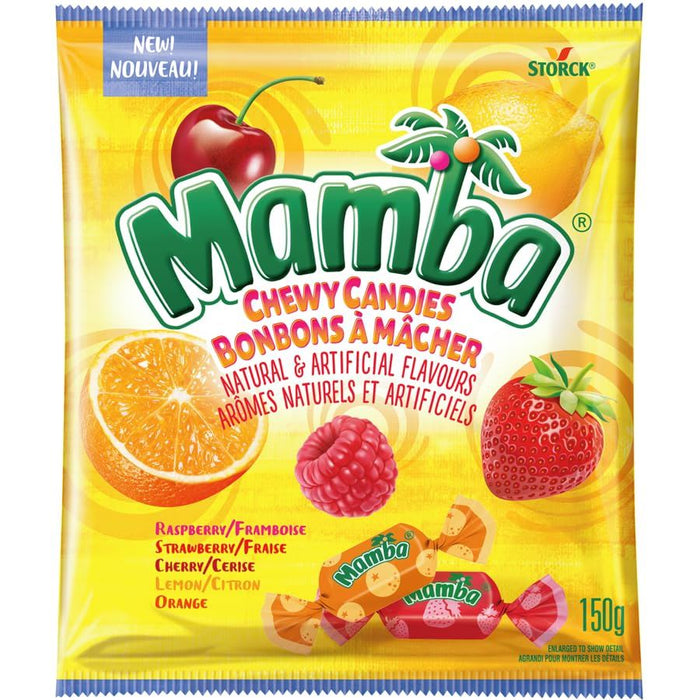 Mamba Fruity Chewy Candy, 150g/5.2oz Bag - CanadaGrocery