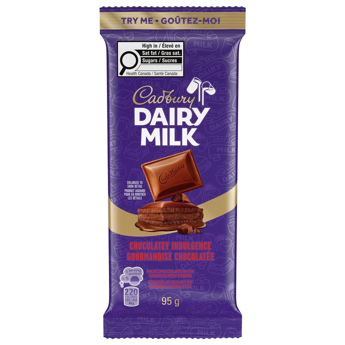 Cadbury Dairy Milk Chocolatey Indulgence Chocolate Bars, 95g