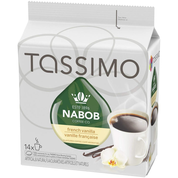 Tassimo Nabob Coffee French Vanilla, 70 T-Discs (5 Boxes of 14 T-Discs)