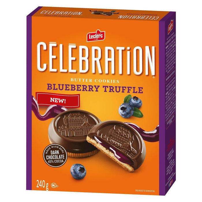 Leclerc Celebration Blueberry Truffle Cookies, 240g/8.5oz Box