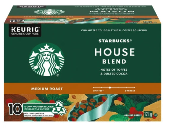 Starbucks Coffee Pods House Blend Medium Roast 10 K-Cups 120 g