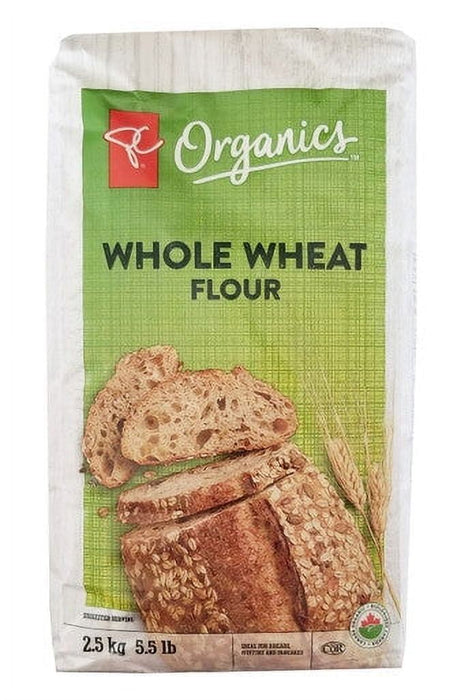 President's Choice Organics Whole Wheat Flour 2.5kg/5.5 lbs Bag