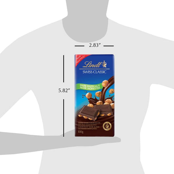 Lindt Swiss Classic Dark Hazelnut Chocolate, 100g