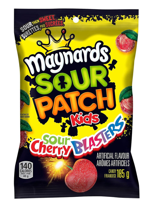 Maynards Sour Patch Kids Sour Cherry Blasters, 185g, 9 Count {Canadian Product}